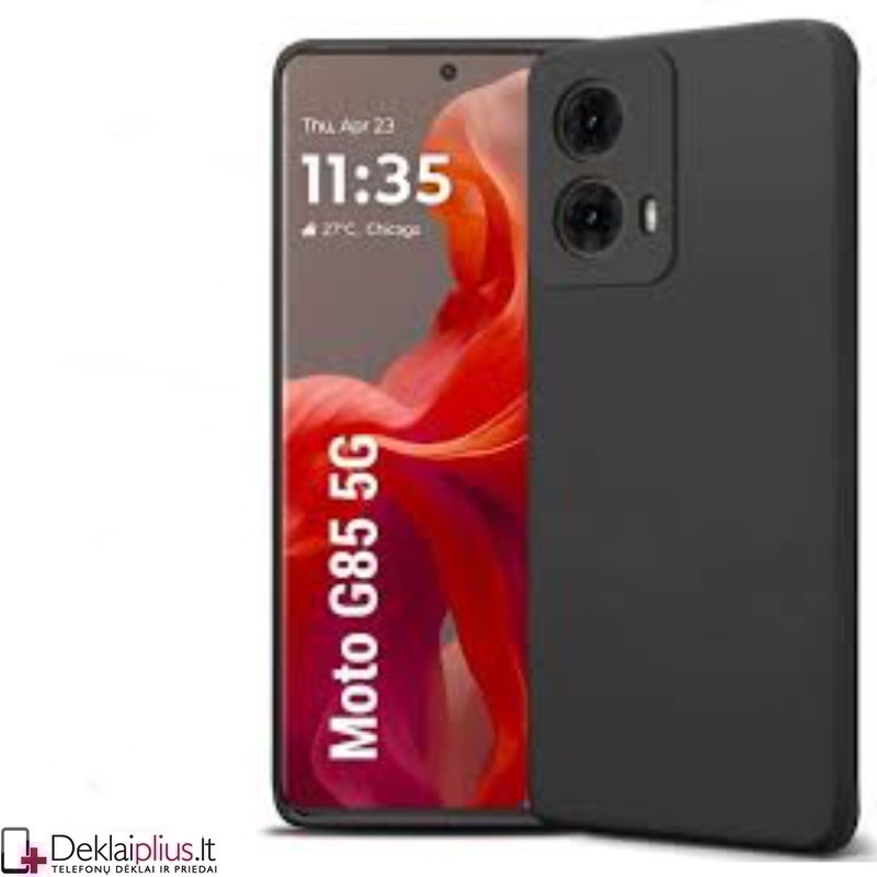 Silikoninis ploniausias dėklas su kameros apsauga - juodas (Motorola Moto G85) Silikoninis ploniausias dėklas su kameros apsauga - juodas (Motorola Moto G85)